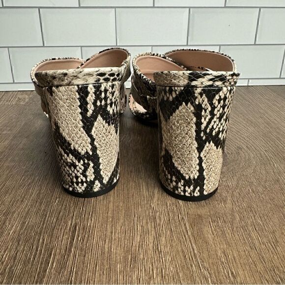 Schutz | Embossed Animal Print Sandals w/ Heels | Mules Size 9 - Picture 8 of 10